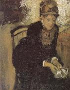 Edgar Degas Kesate taking the card painting